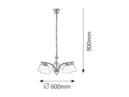 Lampadario Tristan 7205 Grigio (1)