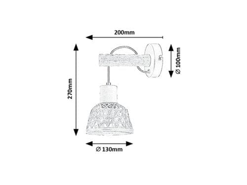 Lampade da parete Rattan 71025 Nero (4)