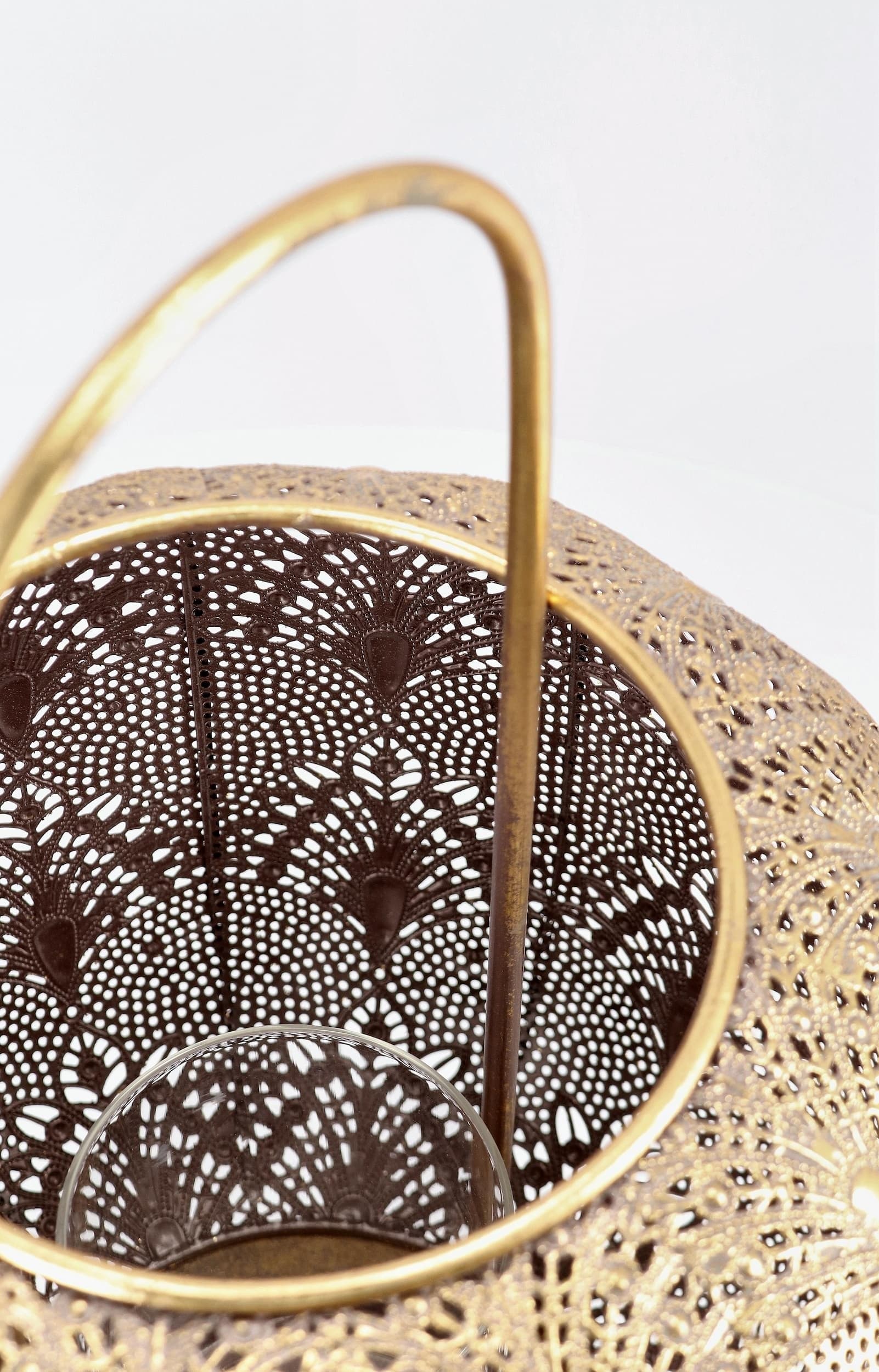 Lanterna decorativa Larjam Round 1H Oro (1)