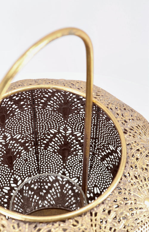 Lanterna decorativa Larjam Round 1H Oro (1)