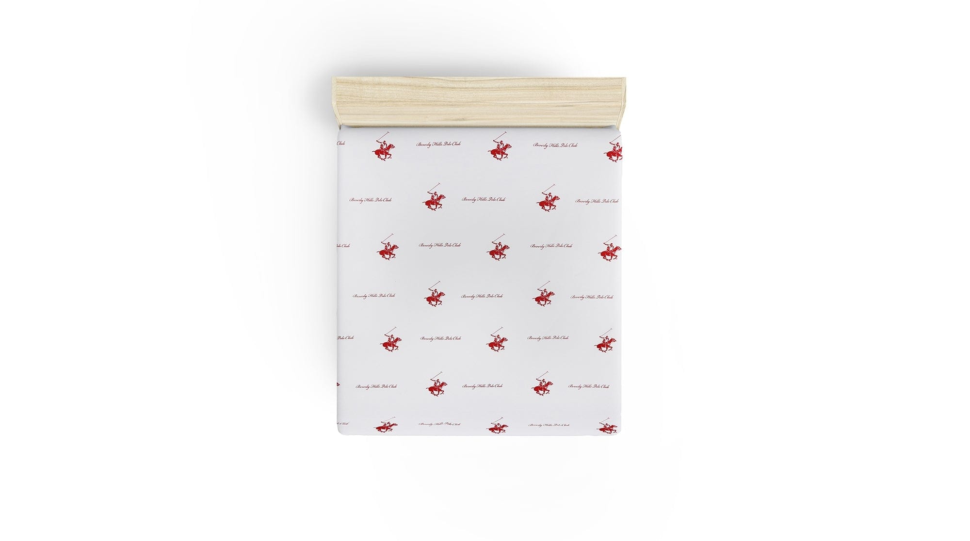 Lenzuolo in Ranforce di cotone Beverly Hills Polo Club BHPC 004 Rosso, 180 x 240 cm