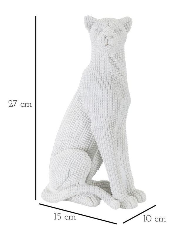 Leopardo Seduto Bianco cm 15x10x27 (6)