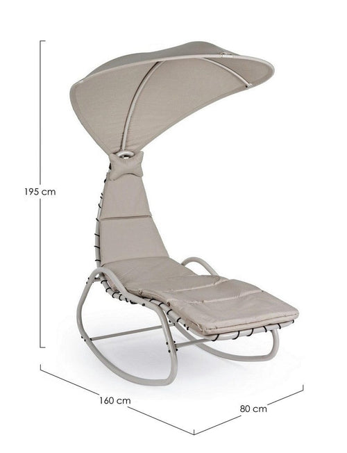 Bizzotto Lettino da giardino Baffin Avorio