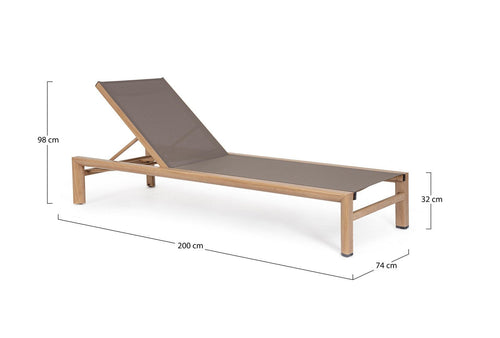 Bizzotto Lettino da giardino Skipper New Marrone