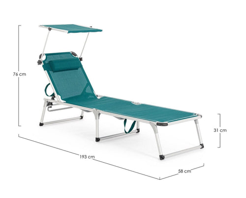 Bizzotto Lettino pieghevole da giardino Cayo Octane Blu