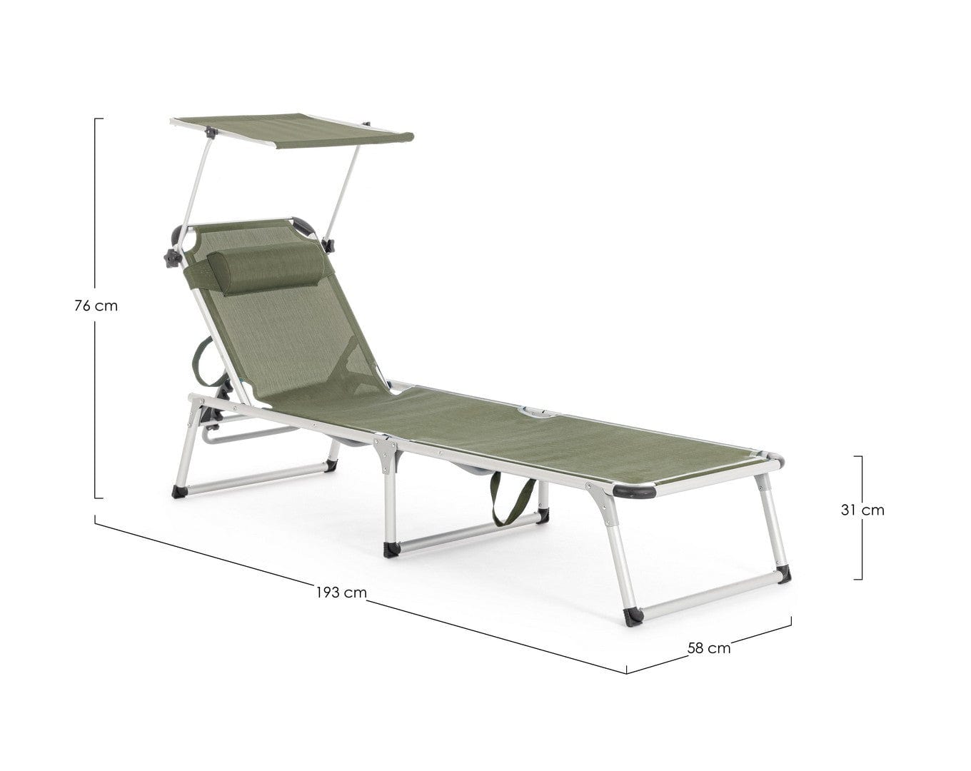 Bizzotto Lettino pieghevole da giardino Cayo Octane Verde