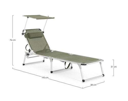 Bizzotto Lettino pieghevole da giardino Cayo Octane Verde