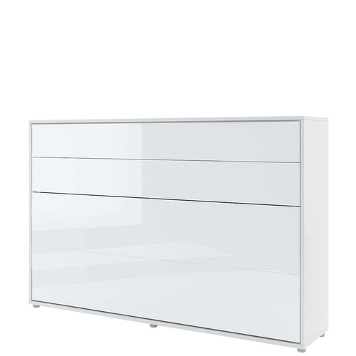 Letto a Scomparsa con meccanismo pneumatico Bed Concept Orizzontale Bianco Lucido, 120 x 200 cm