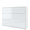 Letto a Scomparsa con meccanismo pneumatico Bed Concept Orizzontale Bianco Lucido, 140 x 200 cm