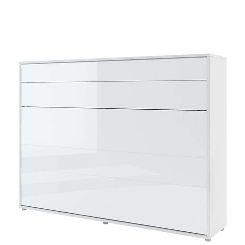 Letto a Scomparsa con meccanismo pneumatico Bed Concept Orizzontale Bianco Lucido, 140 x 200 cm