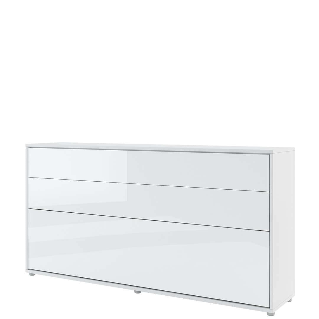 Letto a Scomparsa con meccanismo pneumatico Bed Concept Orizzontale Bianco Lucido, 90 x 200 cm