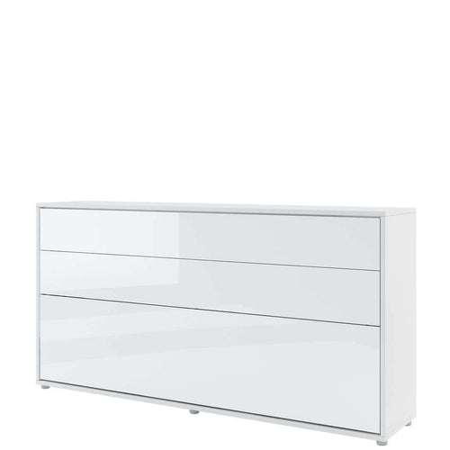 Letto a Scomparsa con meccanismo pneumatico Bed Concept Orizzontale Bianco Lucido, 90 x 200 cm