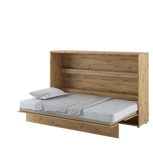 Letto a Scomparsa con meccanismo pneumatico Bed Concept Orizzontale Quercia, 120 x 200 cm