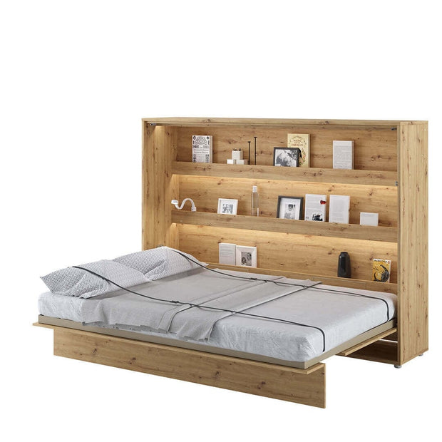 Letto a Scomparsa con meccanismo pneumatico Bed Concept Orizzontale Quercia, 140 x 200 cm (2)