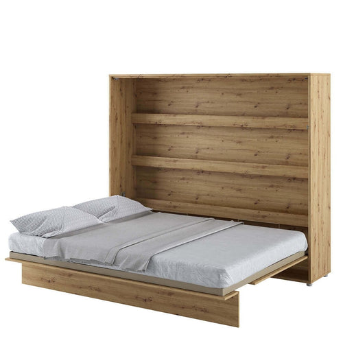 Letto a Scomparsa con meccanismo pneumatico Bed Concept Orizzontale Quercia, 160 x 200 cm