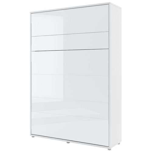 Letto a Scomparsa con meccanismo pneumatico Bed Concept Verticale Bianco Lucido, 140 x 200 cm