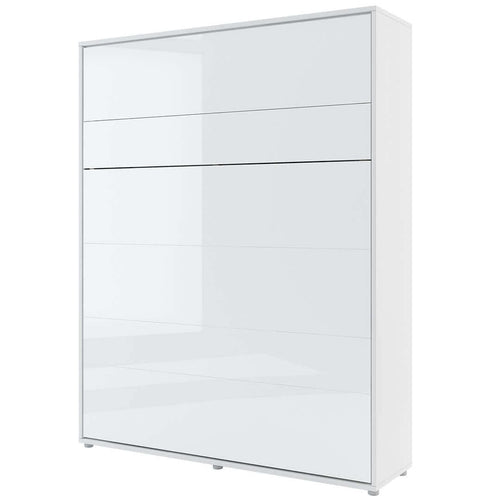 Letto a Scomparsa con meccanismo pneumatico Bed Concept Verticale Bianco Lucido, 160 x 200 cm