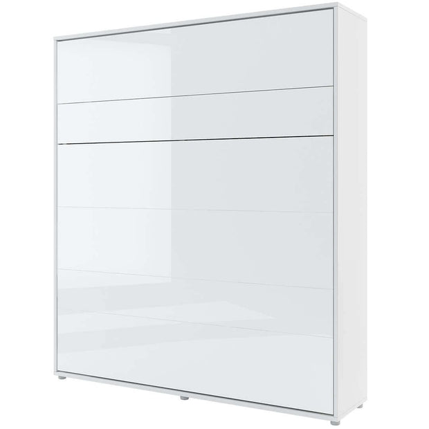 Letto a Scomparsa con meccanismo pneumatico Bed Concept Verticale Bianco Lucido, 180 x 200 cm