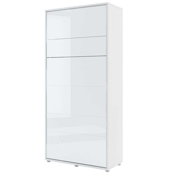 Letto a Scomparsa con meccanismo pneumatico Bed Concept Verticale Bianco Lucido, 90 x 200 cm