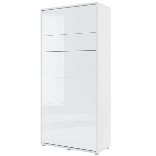 Letto a Scomparsa con meccanismo pneumatico Bed Concept Verticale Bianco Lucido, 90 x 200 cm