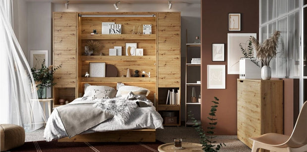 Letto a Scomparsa con meccanismo pneumatico Bed Concept Verticale Quercia, 120 x 200 cm (4)