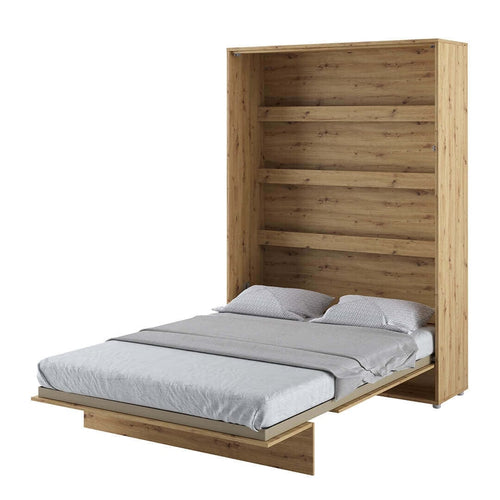 Letto a Scomparsa con meccanismo pneumatico Bed Concept Verticale Quercia, 140 x 200 cm