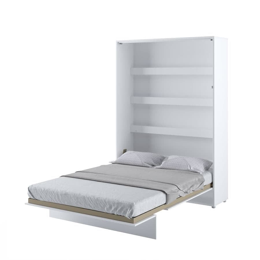 Letto a Scomparsa con meccanismo pneumatico e illuminazione Bed Concept Verticale Bianco Opaco, 140 x 200 cm (3)