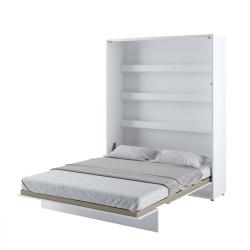 Letto a Scomparsa con meccanismo pneumatico e illuminazione Bed Concept Verticale Bianco Opaco, 160 x 200 cm (1)