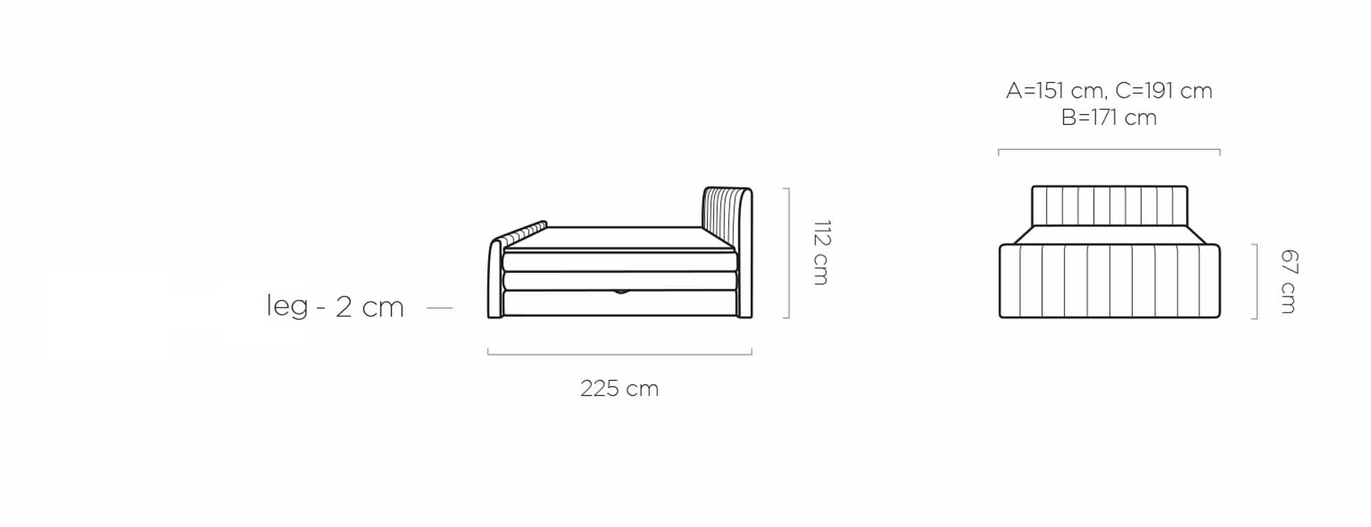 Letto Boxspring con contenitore Carino Marrone (7)