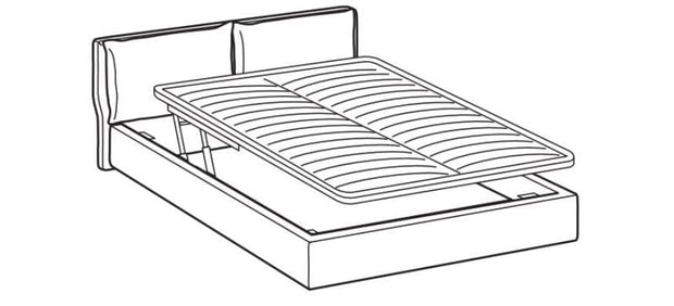 Letto contenitore in tessuto Fris Crema, 200 x 160 cm (2)