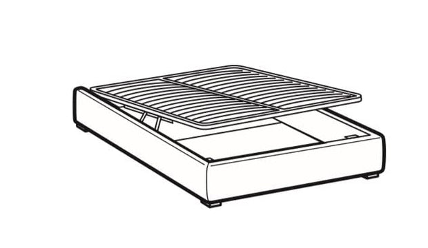 Letto contenitore in tessuto Inster Grigio, 200 x 160 cm (4)
