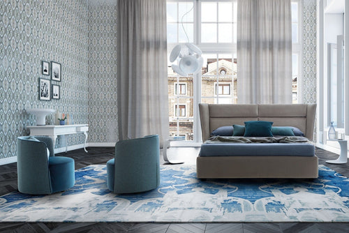 Letto contenitore in tessuto Passe Grigio, 200 x 180 cm (1)
