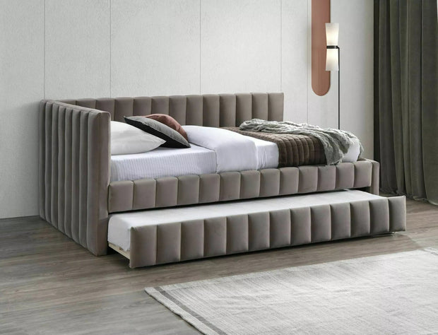 Letto estraibile in velluto Alfie Beige (1)
