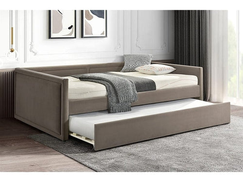 Letto estraibile in velluto Elmo Beige & SMP-PAT-ELMO-VELVET-DARK-BEIGE