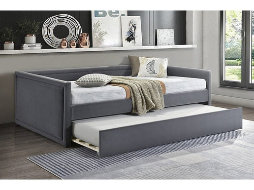 Letto estraibile in velluto Elmo Grigio & SMP-PAT-ELMO-VELVET-GRAY
