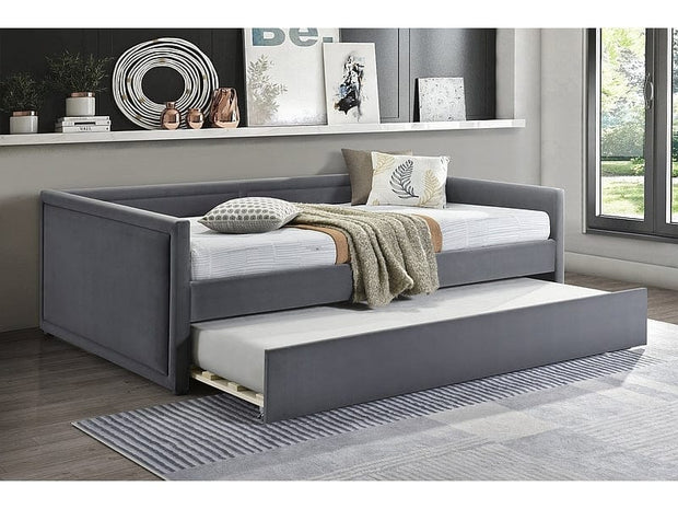 Letto estraibile in velluto Elmo Grigio & SMP-PAT-ELMO-VELVET-GRAY