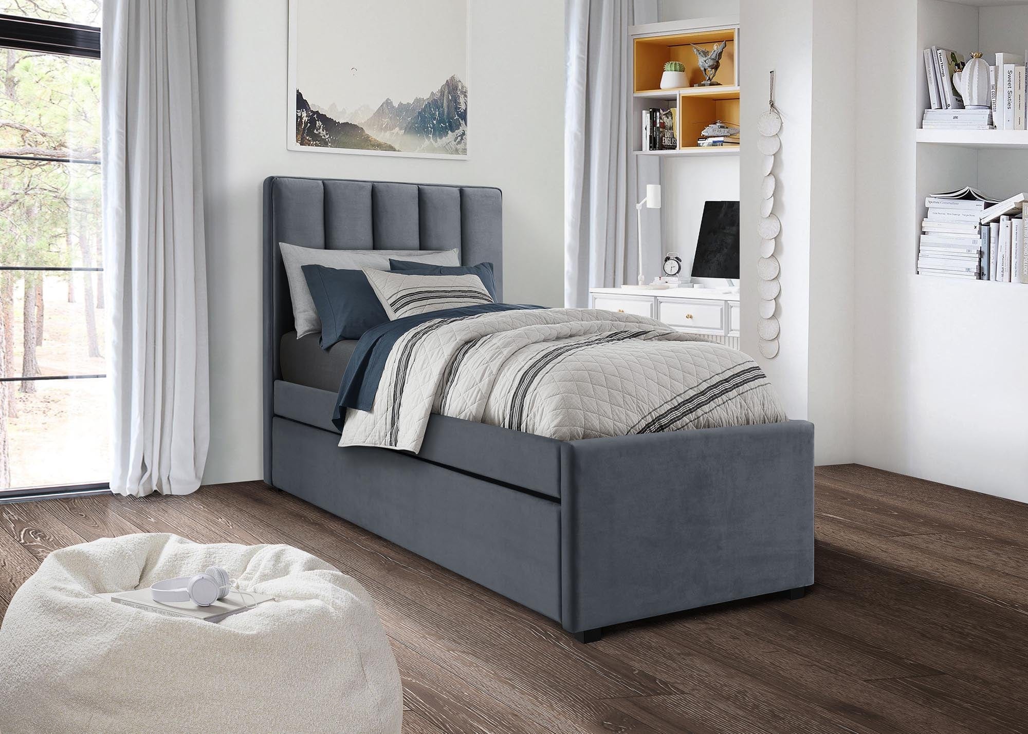 Halmar Letto estraibile in velluto Russo Grigio