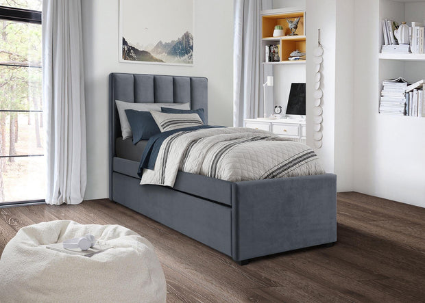 Halmar Letto estraibile in velluto Russo Grigio