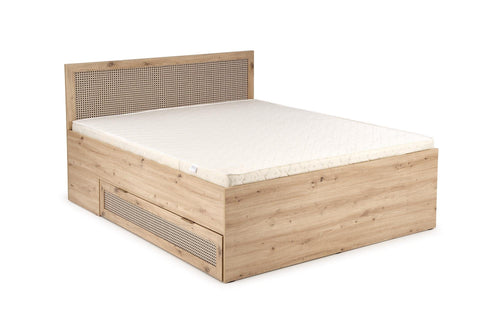 Halmar Letto imbottito con 2 cassetti in legno Borneo Quercia