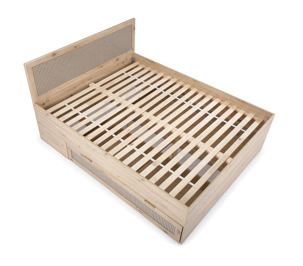 Halmar Letto imbottito con 2 cassetti in legno Borneo Quercia
