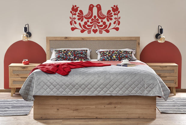 Halmar Letto imbottito con 2 cassetti in legno Borneo Quercia