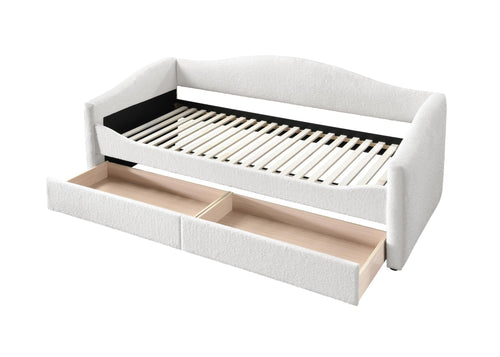 Halmar Letto imbottito con 2 cassetti in tessuto Caydence color crema