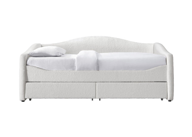 Halmar Letto imbottito con 2 cassetti in tessuto Caydence color crema