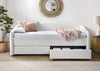 Halmar Letto imbottito con 2 cassetti in tessuto Caydence color crema