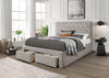 Halmar Letto imbottito con 2 cassetti in velluto Marisol Beige