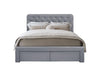Halmar Letto imbottito con 2 cassetti in velluto Marisol Grigio