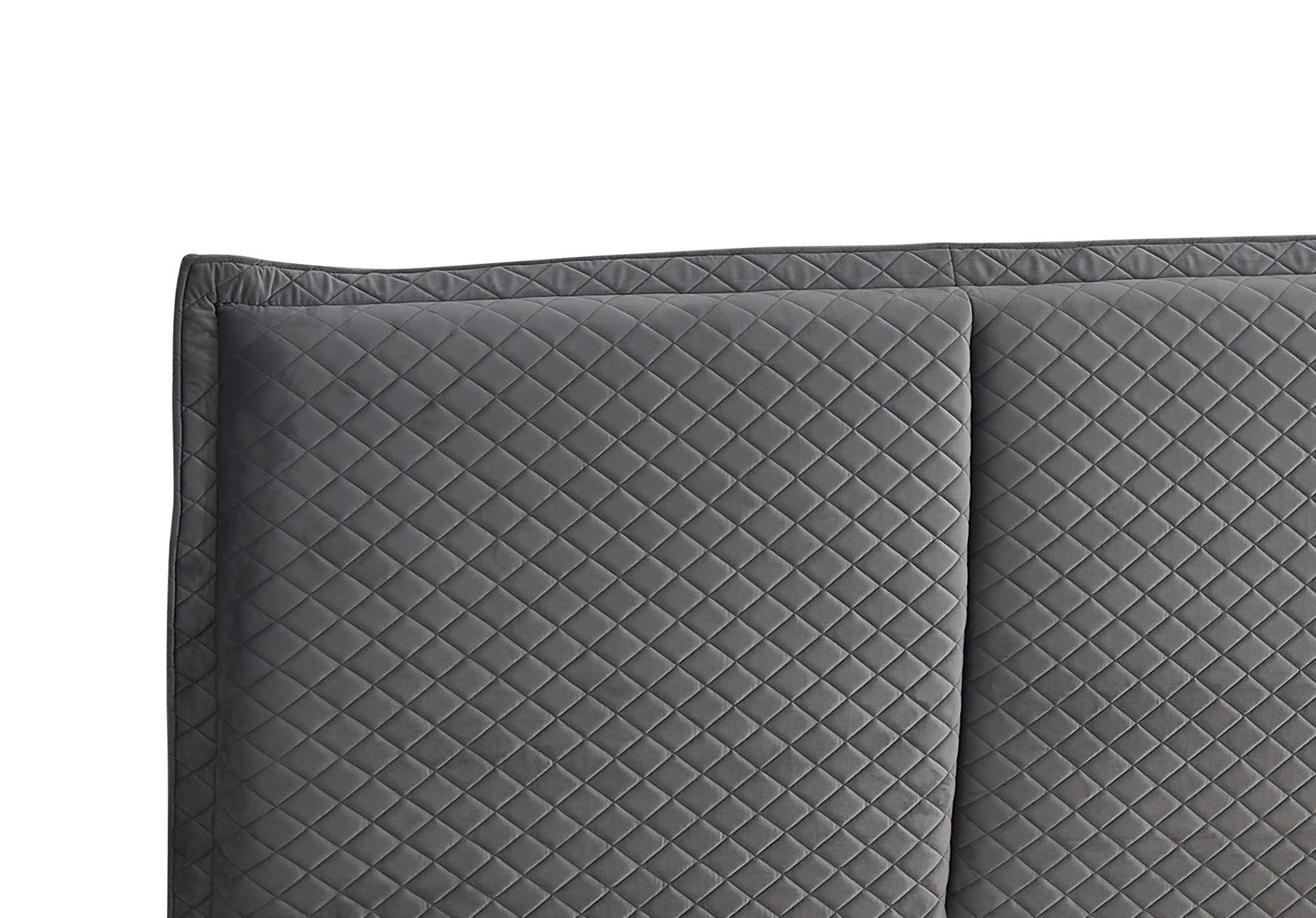 Halmar Letto imbottito con 3 cassetti in velluto Becky Grigio
