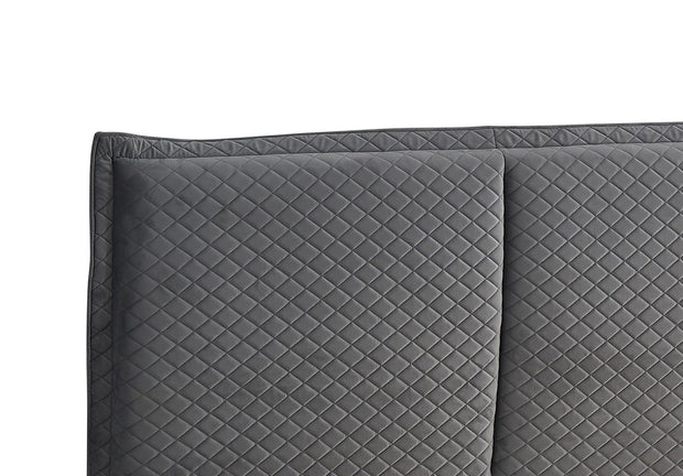Halmar Letto imbottito con 3 cassetti in velluto Becky Grigio