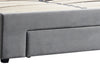 Halmar Letto imbottito con 3 cassetti in velluto Becky Grigio