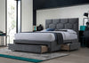 Halmar Letto imbottito con 3 cassetti in velluto Harriet Grigio